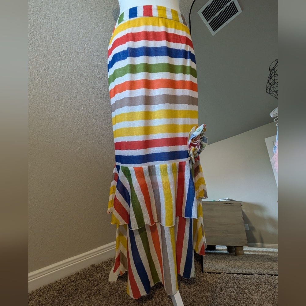 Never Worn Colorful Striped Maxi Skirt